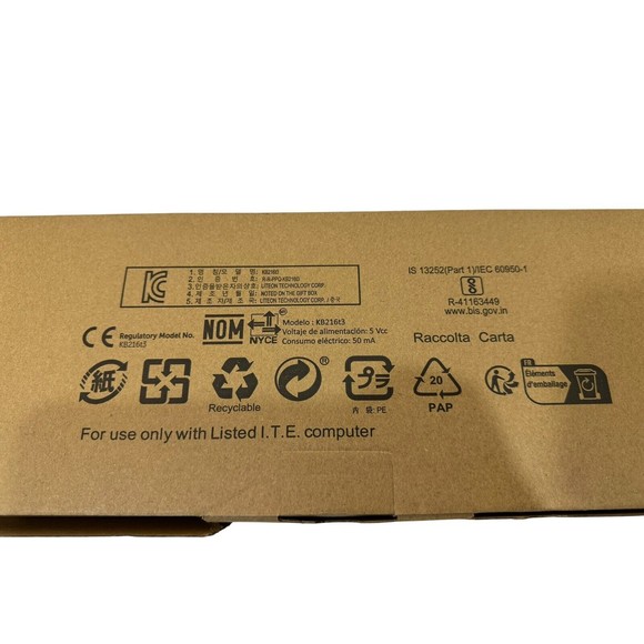 Dell Computer Keyboard New Open Box CN-0081N8-L0300-34T-052T Black Wired‎ - Picture 2 of 7